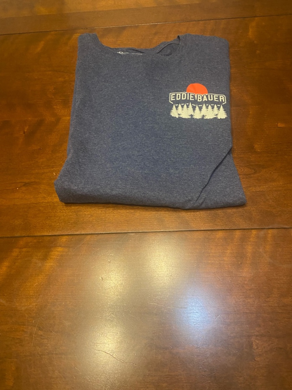 Eddie Bauer Navy Graphic T-Shirt Long Sleeve Outdoor Summer Men’s L